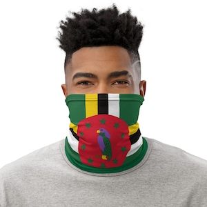 Dominica Neck Gaiter - Caribbean Flag Face Neck Gaiter