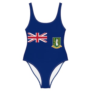 British Virgin Islands Flag Swimsuit – BVI One-Piece Caribbean Swimwear