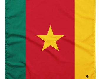 Bandana mit Kamerun-Flagge, afrikanische Flaggen – weich und waschbar – Kopftuch – Stirnband, Krawatte, Armband – Haustier-Bandana