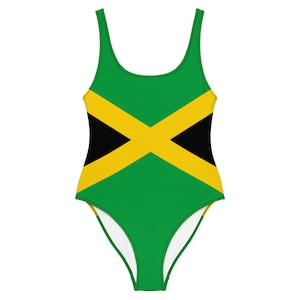 Jamaica Flag Swimsuit – One-Piece African Caribbean Swimwear