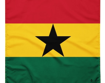 Pañuelo con la bandera de Ghana - Banderas africanas - Suave y lavable - Pañuelo para la cabeza - Diadema, corbata, brazalete - Pañuelo para mascotas - Ropa de carnaval y cultural