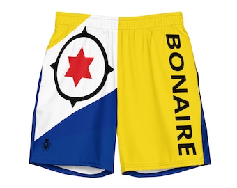 Bonaire zwembroek heren - zwembroek vlag - Caribische strandshort heren - zomerbadmode - Bonairiaanse cultuur - cadeau voor hem