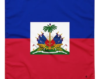 Haiti Flag Bandana, Haitian Pride Accessories, Caribbean Flag Headscarf, Haiti Headband Necktie Flags, Pet Bandana, Carnival & Cultural Wear
