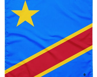 Bandana della Repubblica Democratica del Congo - DRC - Bandiere africane - Morbida e lavabile - Foulard - Fascia da braccio per cravatta - Bandana per animali domestici