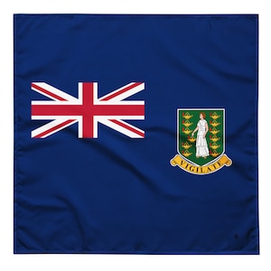 British Virgin Islands Flag, BVI Bandana - Caribbean Flags - Soft Washable - Headscarf - Headband Necktie, Carnival & Cultural Wear