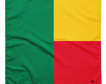 Benin-Allover-Print-Bandana – Afrikanische Flaggen – weich und waschbar – Kopftuch – Stirnband, Krawattenarmband – Haustier-Bandana