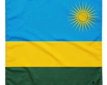 Rwanda Flag bandana - African Flags - Soft and Washable - Headscarf - Headband Necktie Armband - Pet Bandana