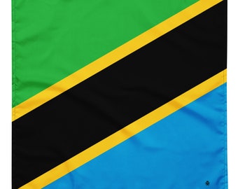 Bandana mit Tansania-Flagge – afrikanische Flaggen – weich und waschbar – Kopftuch – Stirnband, Krawattenarmband – Haustier-Bandana