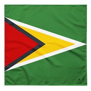 Guyana Flag Bandana - Guyanese Caribbean Flags - Soft and Washable - Headscarf - Headband Necktie Armband - Pet Bandana