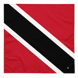 Trinidad and Tobago Flag Bandana - Caribbean Flags - Soft Washable - Flag Headscarf Necktie - Pet Bandana, Trini Carnival & Cultural Wear