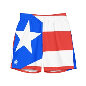 Puerto Rico Men&#39;s swim trunks - Flag swim trunks - Caribbean Mens beach shorts - Summer swimwear - Puerto Rican Culture - Gift for him