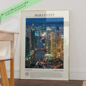 Makati City, Travel Poster, Philippines, Philippines Art, Filipino Art Decor, Filipino Wall Art, Filipino Art, Digital Download