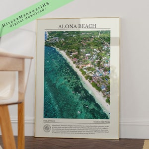 Alona Beach, Travel Poster, Philippines, Philippines Art, Filipino Art Decor, Filipino Wall Art, Filipino Art, Digital Download