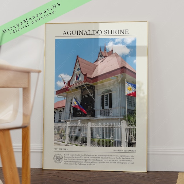Aguinaldo Shrine, Travel Poster, Philippines, Philippines Art, Filipino Art Decor, Filipino Wall Art, Filipino Art, Digital Download