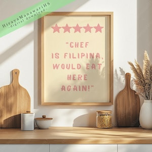 Chef is Filipina, Funny Filipino Print, Filipino Art, Philippines Art, Filipino Art Decor, Filipino Wall Art, Digital Download