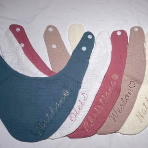 More comfortable Embroidered Personalized Bib, Double Gauze Muslin, Personalized Baby Bib, Custom Baby Gift, Personalized Baby Gift,BabyGift