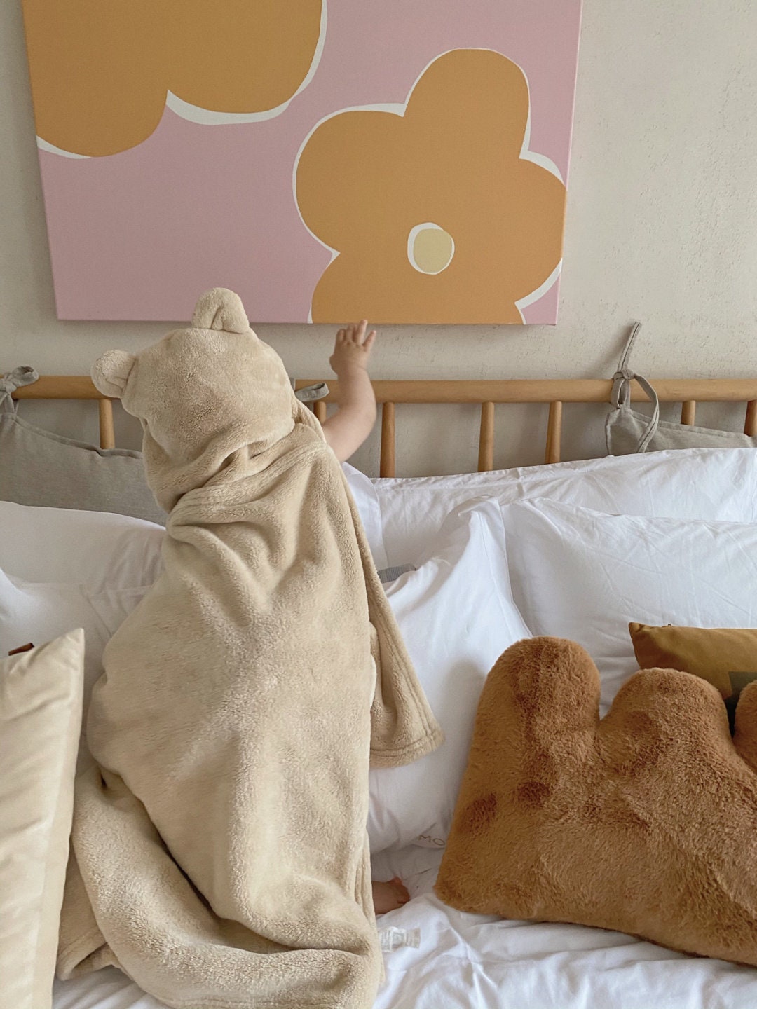 Hand embroidered towel name Children&#39;s Bear Hooded Towel/baby birth gift, hooded blanket, hooded towel, Baby shower,brown,