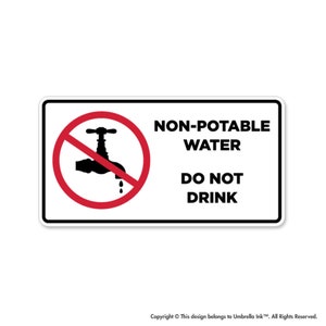 Niet-drinkbaar water waarschuwing sticker sticker kraan drinkwater veiligheidsvoorzichtigheid
