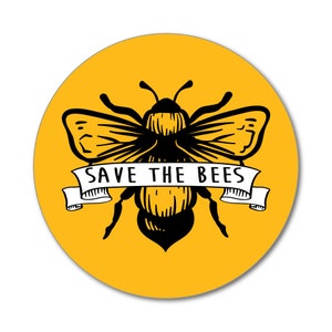 Save The Bees Banner Umwelt Gelb Planet Erde Blume Aufkleber Aufkleber Umwelt Natur Tierliebhaber Eco Friendly Love Honey Travel