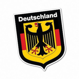 German Shield Deutschland Sticker Decal Germany Heritage National Pride Unity Durable Weather Resistant Car Laptop  History Travel  Culture