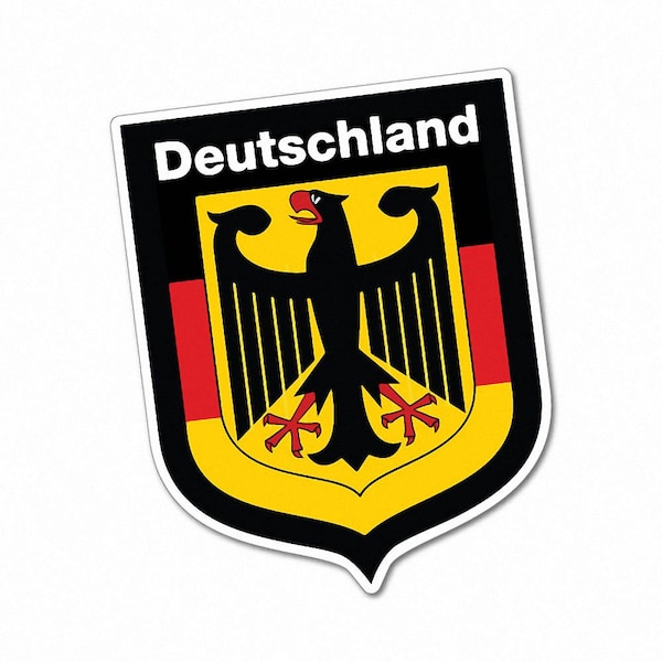 German Shield Deutschland Sticker Decal Germany Heritage National Pride Unity Durable Weather Resistant Car Laptop  History Travel  Culture