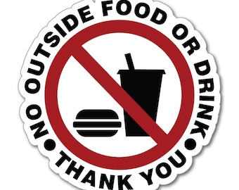 Geen teken voor eten of drinken Dank u alstublieft waarschuwing Cafe Restaurant Auto Sticker Sticker Veiligheidsverbod Horeca Zelfklevende mededeling interieur