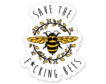 Save The Bees Sticker Decal Environment Sustainability Nature Insects Animals Pollination Save The World Life Cycles Bumblebee