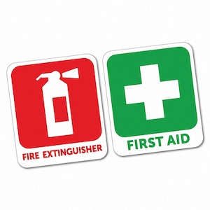 Fire Extinguisher First Aid Sticker Decal Graphics Fire safety Fire prevention Fire extinguisher First Aid Safety Signage
