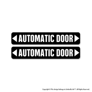 x2 Adesivo de porta automática Decalque de aviso Cuidado Portas de segurança Espaços públicos Consciência comercial