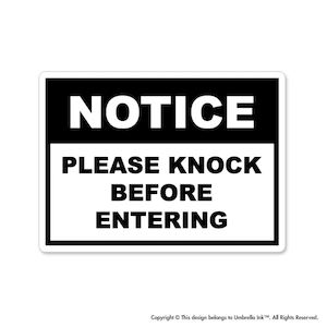 Please Knock Before Enter Sticker Decal Privacy Warnings Caution Safety Vinyl