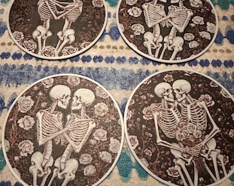 Romantic Skeleton Drink Coasters