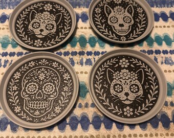 Sugar Skull Style Stackable Coasters