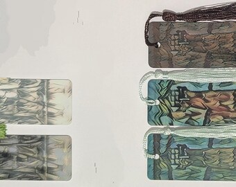 Bookmarks, Lighthouse Metal Bookmark Set: Rustic Artistic Design with Tassel