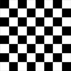 Può includere: Un motivo a scacchiera in bianco e nero. Il motivo è composto da quadrati di dimensioni uniformi disposti in colori alternati, creando un classico design a scacchiera. I quadrati sono un forte contrasto di bianco e nero.