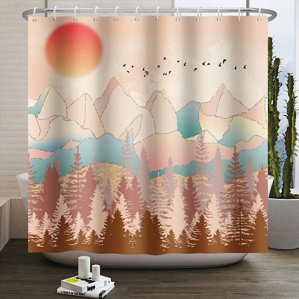 Rustic Teal Shower Curtain Etsy