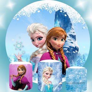 Fondo de Frozen para fiesta de cumpleaños de niñas, 7 x 5 pies, fondo de  fotografía de Elsa, suministros de decoración de pared para niños pequeños