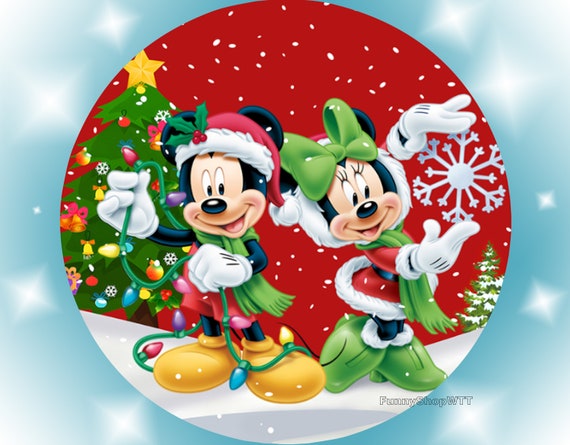 Custom Background Party Backdrops Disney Minnie Mickey Mickey Mouse  Birthday Decorations Children's Decoration Photozone Wall