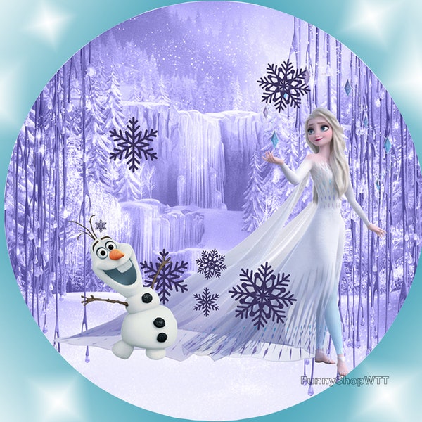 Frozen Princess Round Backdrop Frozen kids Birthday Party Decor Circle Photography Background Girls Baby shower backdrop photo booth studio