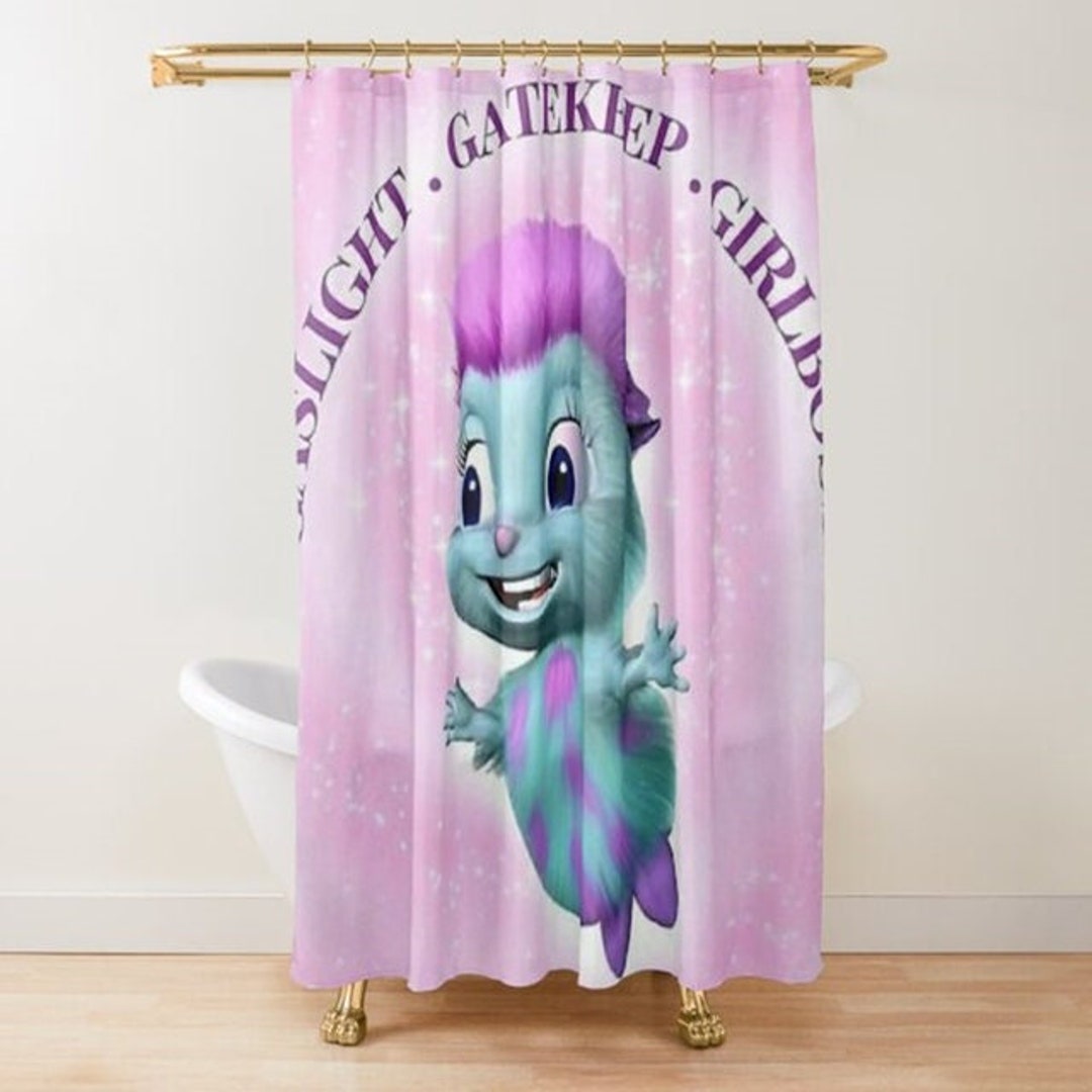 Funny Shower Curtain Bibble Shower Curtain Gaslight Gatekeep Girlboss Waterproof Fabric Bathroom