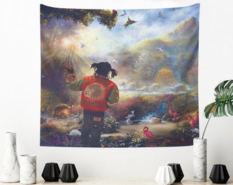 Funny Tapestry Meme Art Tapestry Chief Keef in The Garden of Eden Tapestry for Bedroom Wall Hanging Decor for College Dorm Living Room Decor