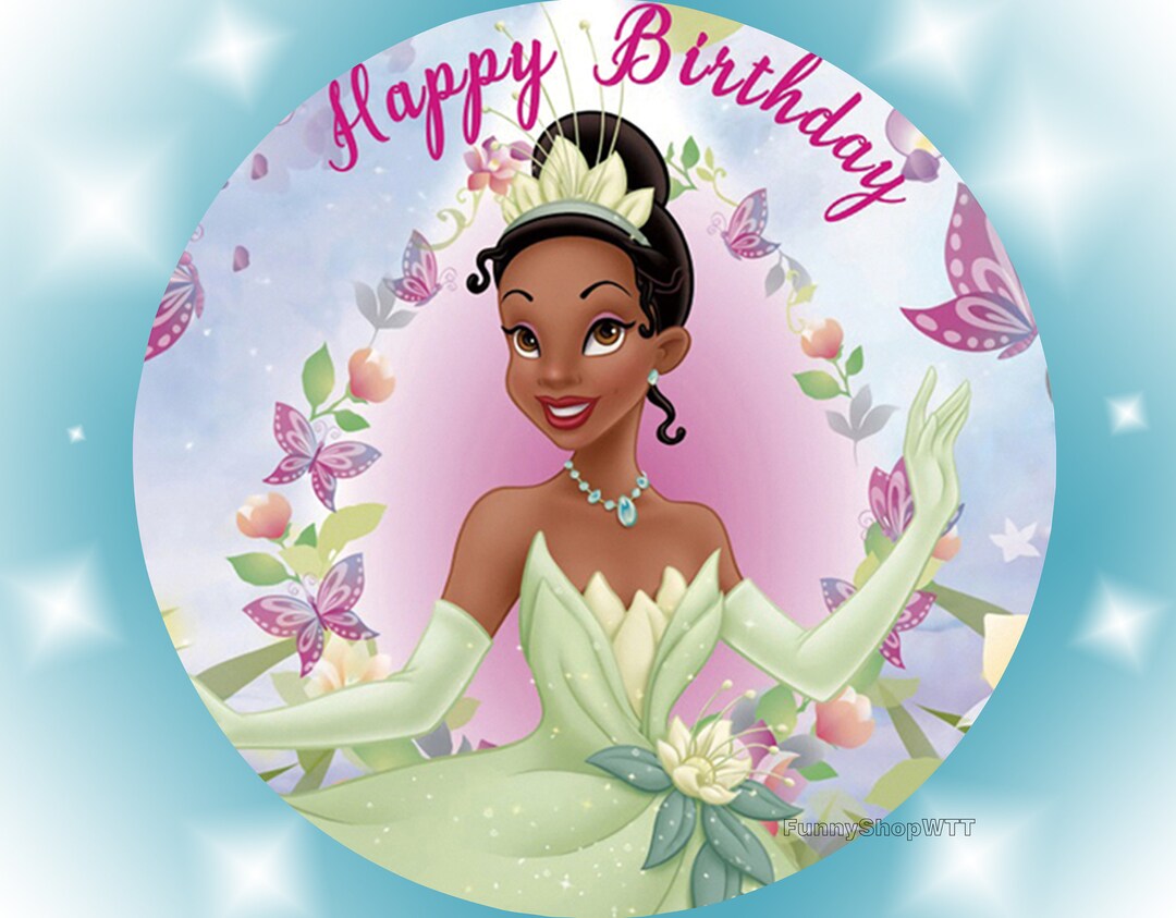 Round Princess Background Green Skirt Princess Round Backdrop Cartoon Princess Birthday Party ...