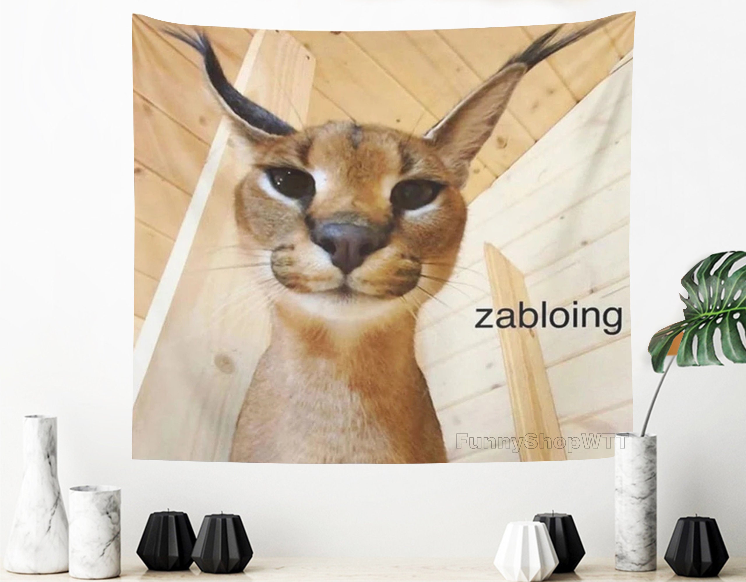 The Floppa Caracal Cat Tarot Card Funny Meme Art Print by Alexar