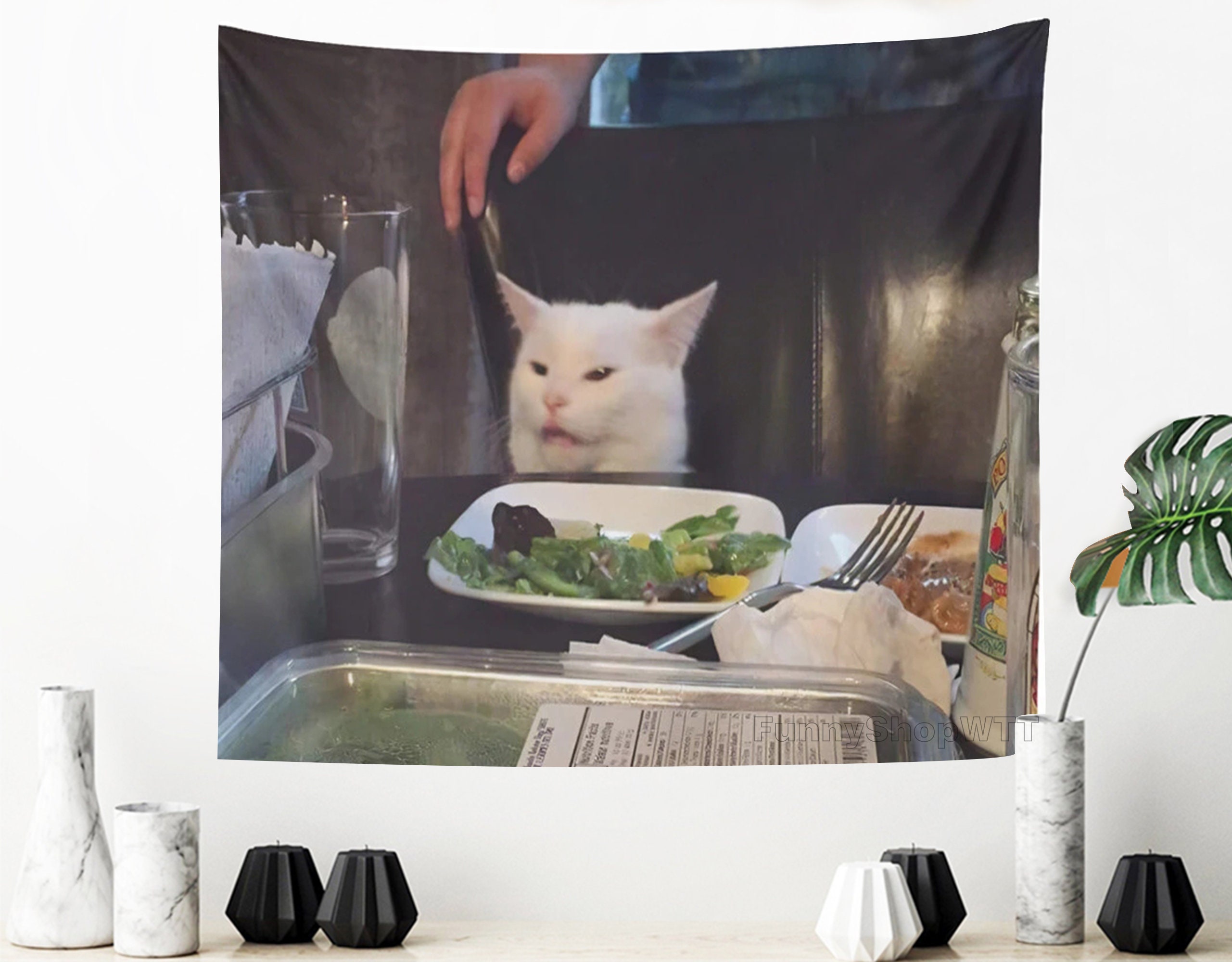 Woman Yelling at Cat: Salad Cat Meme Icon 