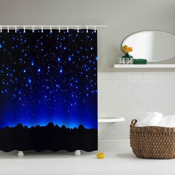 3D Beautiful Starry Night shower curtain Art Abstract shower curtain Funny Waterproof Fabric Bathroom Home Hotel Decoration Shower Curtain