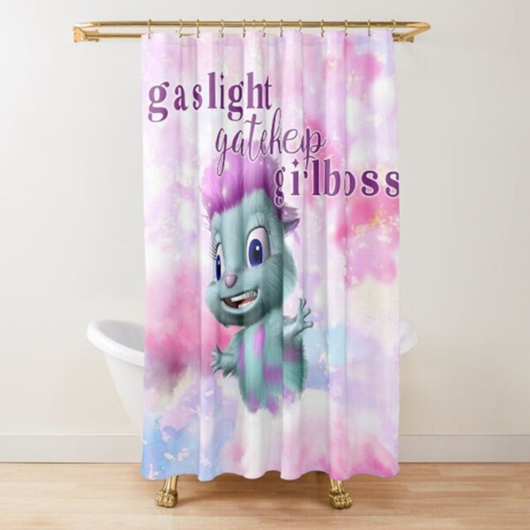 Funny Bibble Happiness Shower Curtain Gaslight Gatekeep Girlboss