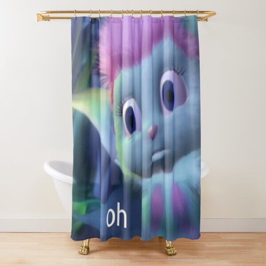 Funny Bibble Oh Shower Curtain Hippie Bibble Waterproof Fabric Bathroom
