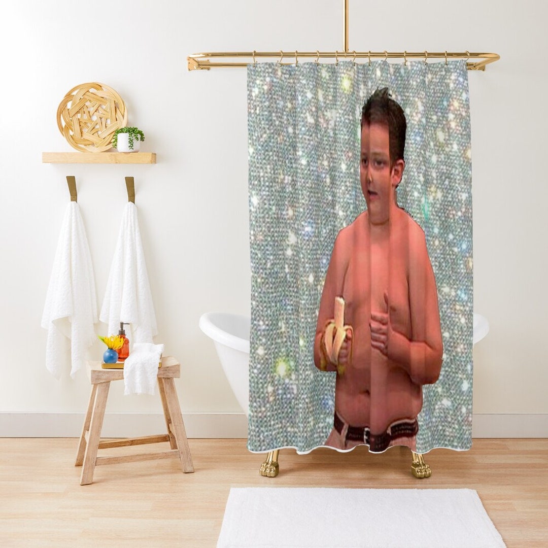 Funny Sparkle Gibby Shower Curtain Funny Gibby Waterproof Fabric