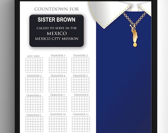 Missionary Countdown Chart for Elders, CUSTOM DIGITAL FILE - Etsy