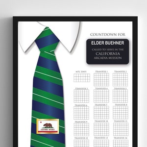 Missionary countdown chart for Elders, CUSTOM DIGITAL FILE