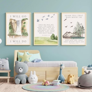 Book of Mormon Art 3 INSTANT DIGITAL DOWNLOADS, Nature-themed lds Home Decor
